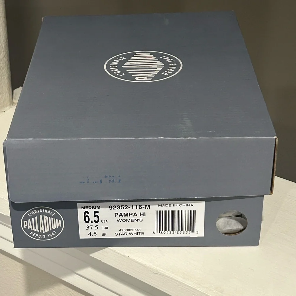 Palladium Pampa Hi Women Boots Canvas Star White 92352116M Sz 6.5 FAST SHIPPING - Picture 10 of 10